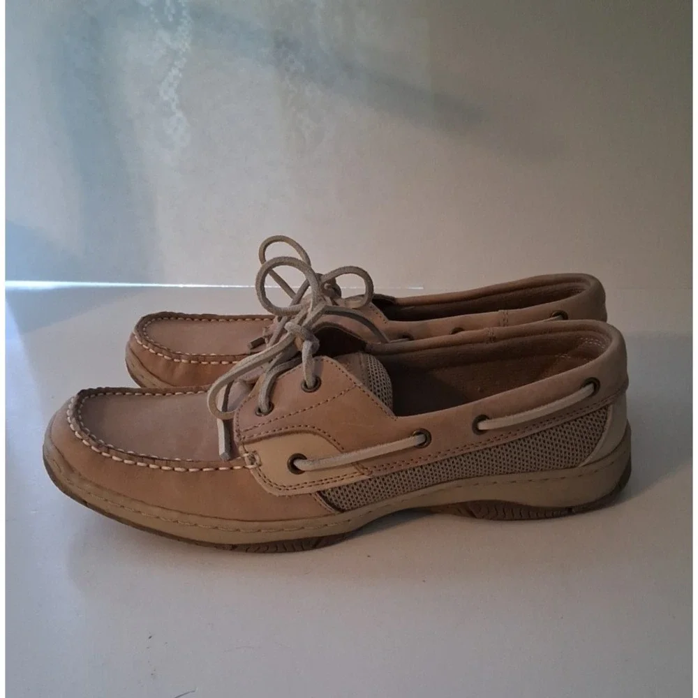 Highland Creek Chesapeake Men's Boat Shoes Loafers Size 10M Tan Leather NICE!